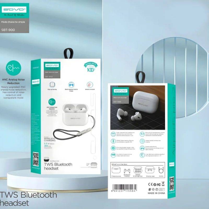 SOVO Buzzer Pro Airpods – TWS Wireless Earbuds With ENC, High Quality Sound, Volume Control, Buzzer And Pop Up Feature