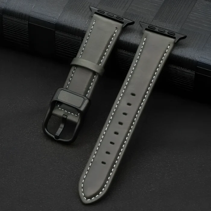 Leather Straps Dark Grey