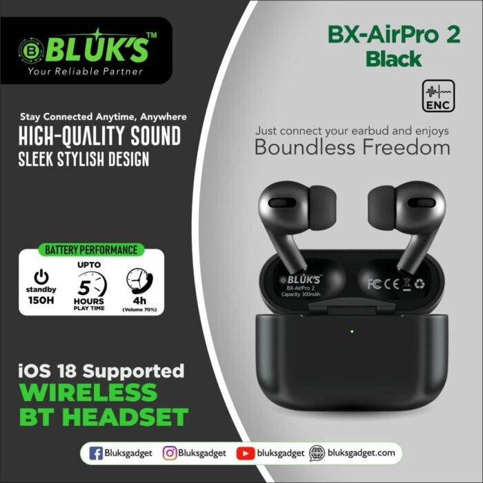 Bluks Bx-Airpods Pro 2 In Best Price In Pakistan | Wireless Earbuds by Dynamite Accessories - Image 2