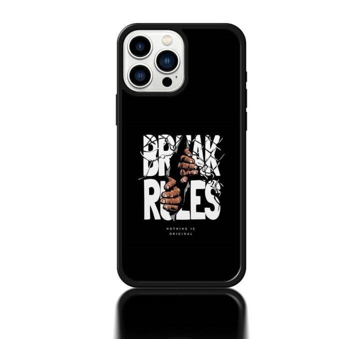Break Rules Premium Metal Phone Case – 2025 Stylish Back Cover - Image 1
