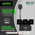 Bluks BX-111 ENC Wireless Mic With Handheld Stick – 2025 Edition - Image 2