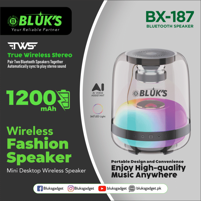 Bluks BX-187 Transparent Wireless Bluetooth Speaker | 2025 Edition - Image 2