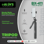 Bluks BX-411 1800mm Tripod with Remote & Flash – 2025 Edition - Image 2