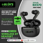 Bluks BX-570 Wireless Earbuds With Deep Bass & ANC – 2025 Edition - Image 2
