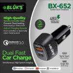 Bluks BX-652 48W Dual Port Fast Car Charger – 2025 Edition - Image 2