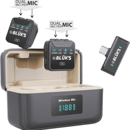 Bluks BX-13 Dual Wireless Microphone With ANC – 2025 Edition