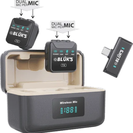 Bluks BX-13 Dual Wireless Microphone With ANC – 2025 Edition