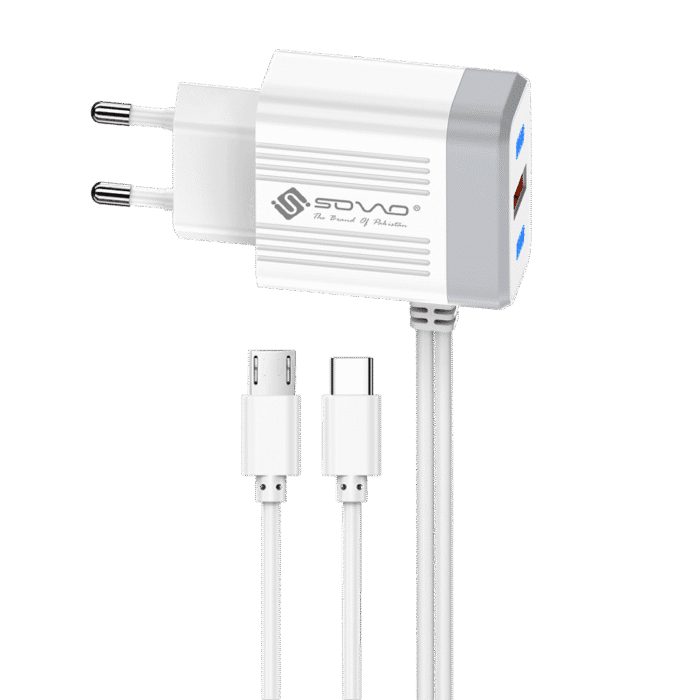 SOVO SG-101 (Combo) Charger With In-Built Charging Cable | 2025 Edition - Image 1