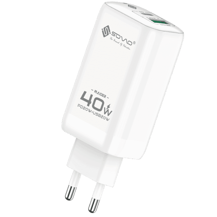 SOVO Racer (SG-250) Premium 40W Fast Charger With Charging Cable | 2025 Edition - Image 1