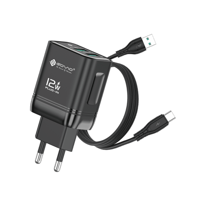 SOVO SG-206 (Plug-In) 12W Type C Charger With Charging Cable | 2025 Edition - Image 2