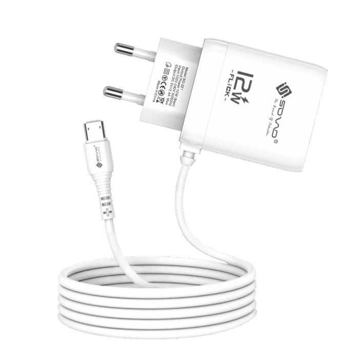 Sovo SG-221 Premium 12W Charger With In Built Charging Cable | 2025 Edition - Image 1