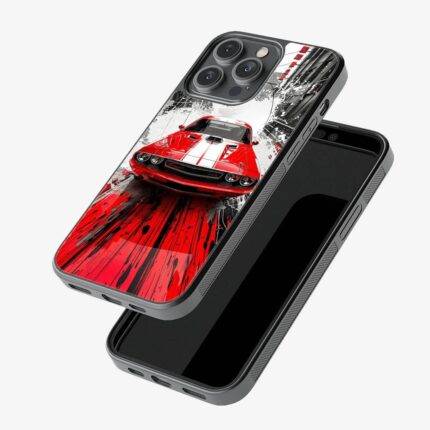 Red Mustang Car – Premium Metal Phone Case | 2025 Edition