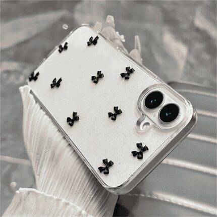 Transparent Black Bow iPhone Case