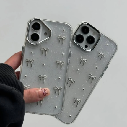 Transparent Bow Shimmer iPhone Case