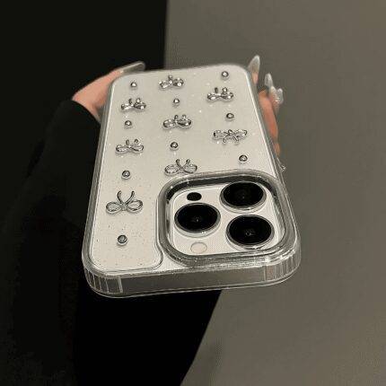 Transparent Bow Shimmery iPhone Case