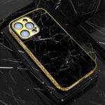 Black Marble Series – Premium Electroplated Metal Phone Case | 2025 Edition