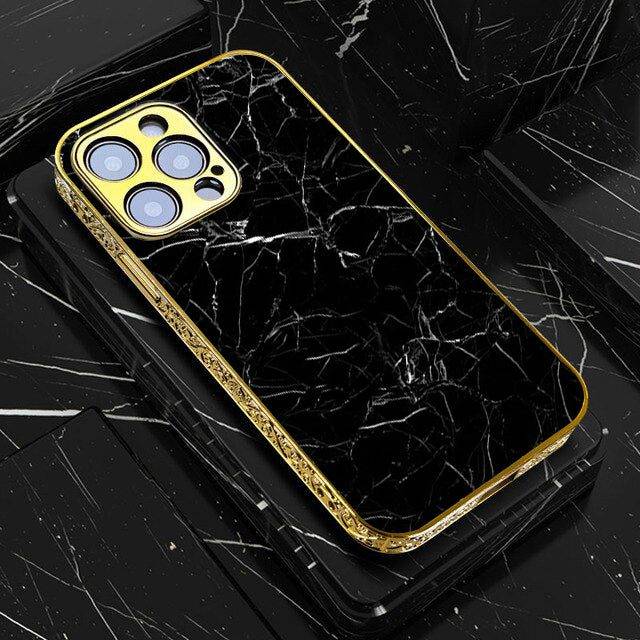 goldplates_0004__0059_Layer12 Black Marble Series – Premium Electroplated Metal Phone Case | 2025 Edition - Image 1