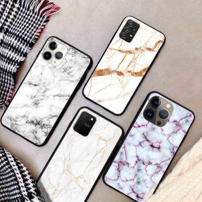 White Marble Series – Premium Metal Phone Case | 2025 Edition - Image 1