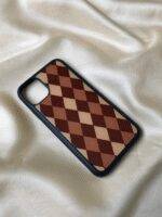 Premium Brown Argyle Metal Phone Case | 2025 Edition - Image 2
