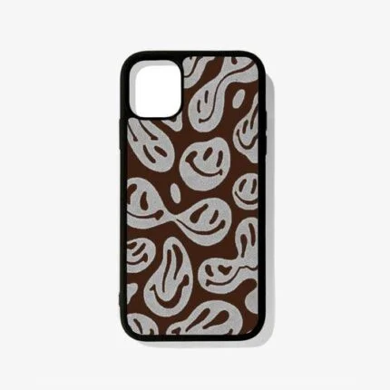 Premium Brown Crazy Smiley Metal Phone Case | 2025 Edition