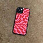 Dark Pink Checkered Premium Metal Phone Case | 2025 Edition