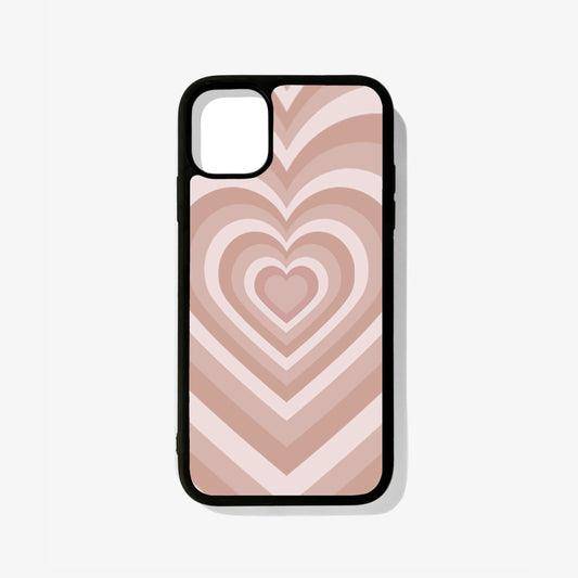 All Models Light Brown Heart Glossy Case Light Brown Heart Premium Metal Phone Case | 2025 Edition - Image 1