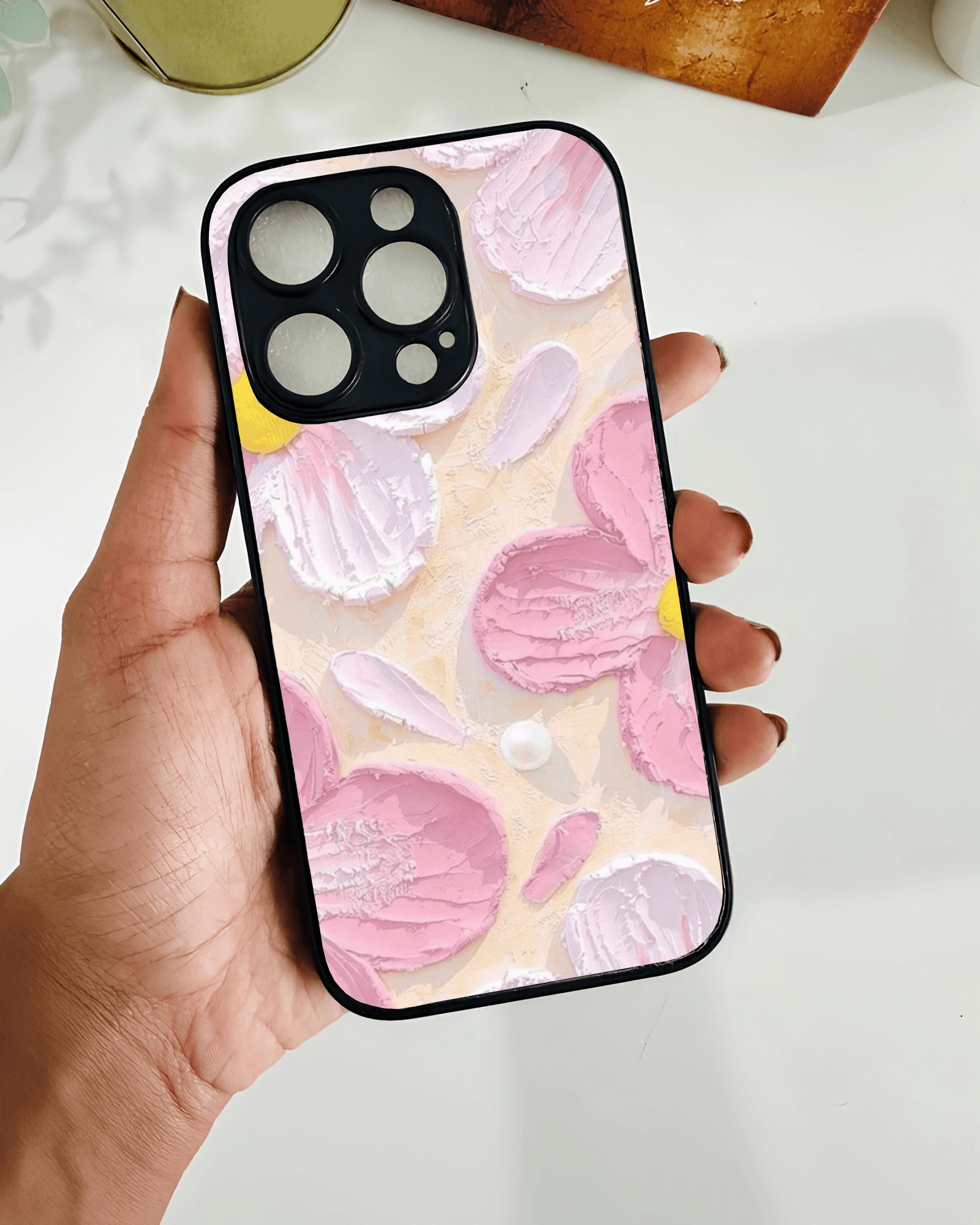 Premium Pink White Floral Metal Phone Case | 2025 Edition