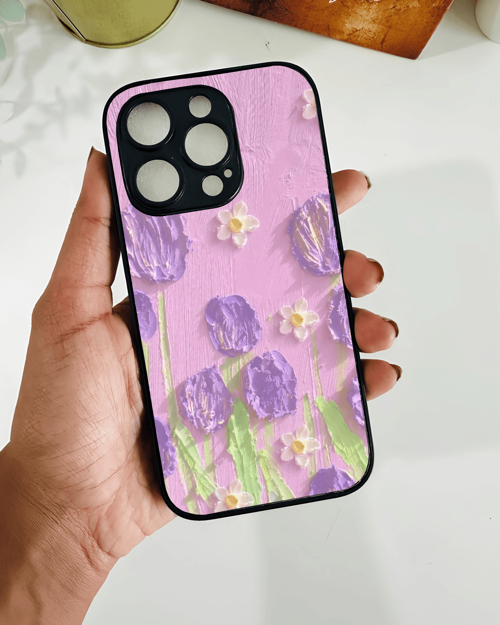 Premium Purple Floral Metal Phone Case | 2025 Edition