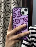 Premium Purple Mini Heart Metal Phone Case | 2025 Edition