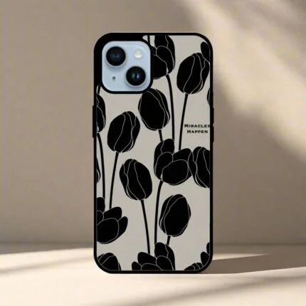 Black Tulips Premium Metal Phone Case | 2025 Edition