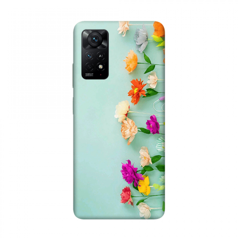 Customized Phone Cover (Blue-Floral Design) Premium Blue Floral Metal Phone Case | 2025 Edition - Image 1