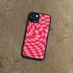 Dark Pink Checkered Premium Metal Phone Case | 2025 Edition - Image 2