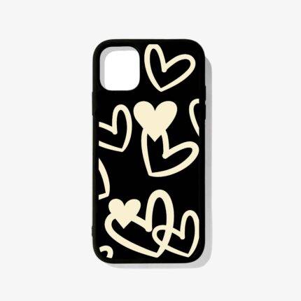 Hearts Outline – Premium Metal Phone Case | 2025 Edition