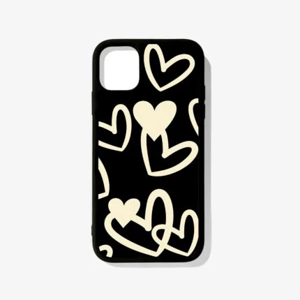 Hearts Outline – Premium Metal Phone Case | 2025 Edition