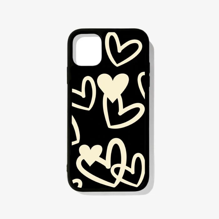 Hearts Outline – Premium Metal Phone Case | 2025 Edition - Image 1