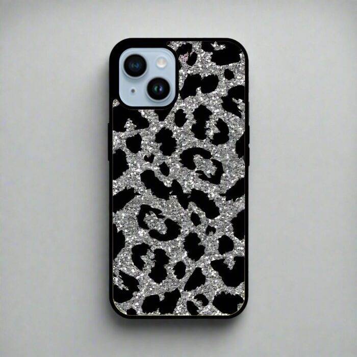 Premium & Durable Silver Glitter Printed Metal Phone Case | 2025 Edition - Image 1