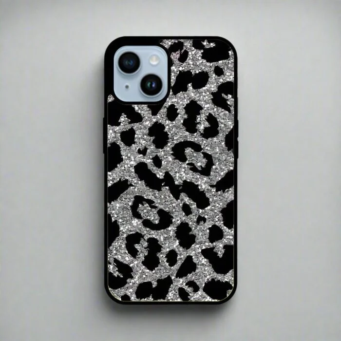 Premium & Durable Silver Glitter Printed Metal Phone Case | 2025 Edition - Image 1