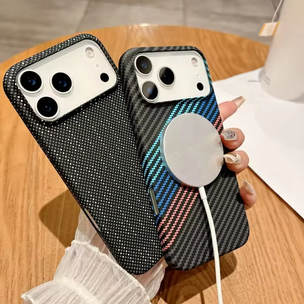 BMW M-Carbon Fiber iPhone 17 Pro Max Case – Carbon Black Back Cover for iPhone 17 Pro & 17 Pro Max