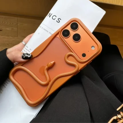 Premium Snake Electroplated iPhone 17 Case with 3D raised snake pattern and electroplated shine for iPhone 17 Series