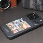 Santa Barbara Elvis Series iPhone 17 Pro Max Case – Leather and Carbon Texture Back Cover