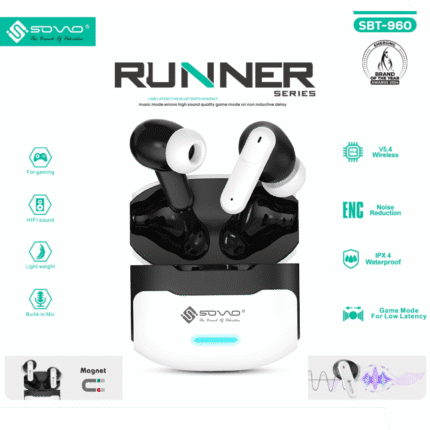 Sovo Runner SBT-960 Wireless Earbuds – Bluetooth 5.4 with ENC and Long Battery