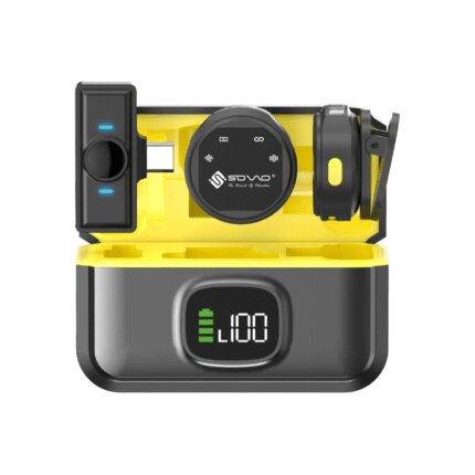 Sovo Audia SWM-575 Wireless Microphone in Pakistan – Dual Clip Mic with LED Display and Long Battery