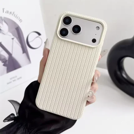 Woven Texture Knitted iPhone 17 Case – Soft Silicone Knitted Back Cover For iPhone 17, 17 Air, 17 Pro & 17 Pro Max