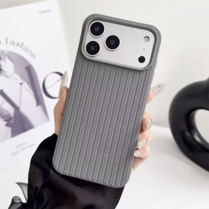 Woven Texture Knitted iPhone 17 Case – Soft Silicone Knitted Back Cover For iPhone 17, 17 Air, 17 Pro & 17 Pro Max