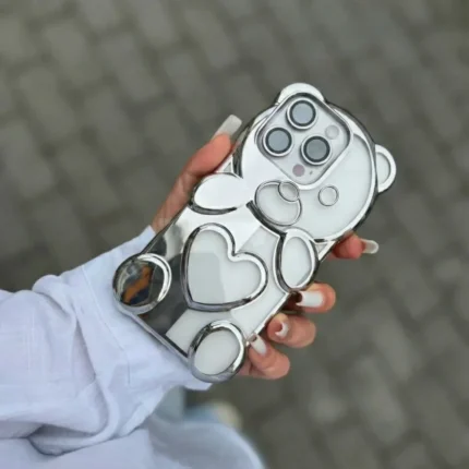 GlamBear 3D iPhone Case for iPhone 11–16 Series with Cute Bear Design