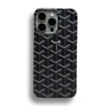 Goyard inspired iPhone Case with premium patterned fabric design