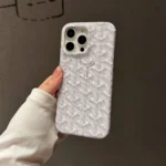 Goyard inspired iPhone Case with premium patterned fabric design