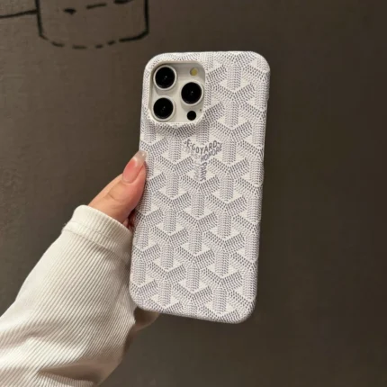 Goyard inspired iPhone Case with premium patterned fabric design