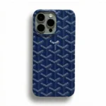 Goyard inspired iPhone Case with premium patterned fabric design