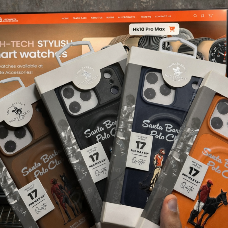 Santa Barbara Questa iPhone 17 Pro Max Case in Black Blue Brown Orange